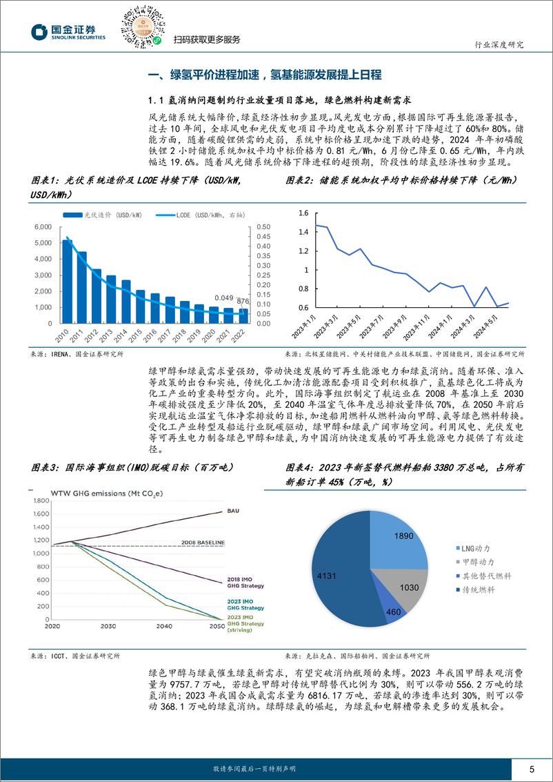 《氢能%26燃料电池行业研究：看好受益绿色燃料溢价运营商，绿氢醇氨前景分析-240817-国金证券-30页》 - 第5页预览图