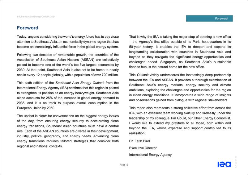 《世界能源展望特别报告—东南亚能源展望2024-200页》 - 第3页预览图