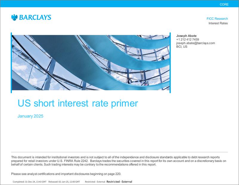 《Barclays_US_Money_Markets_US_short_interest_rate_primer》 - 第1页预览图