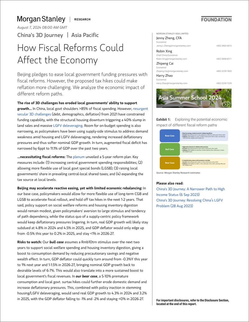 《Morgan Stanley Fixed-Chinas 3D Journey How Fiscal Reforms Could Affect the Econ...-109715622》 - 第1页预览图