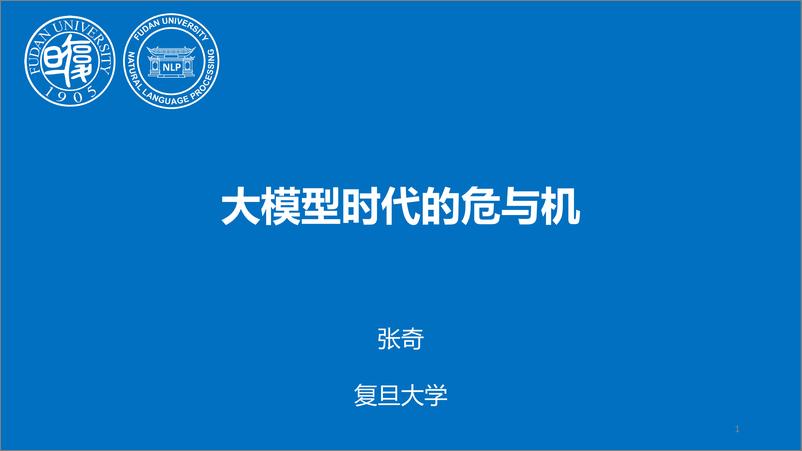 《2023年大模型时代的危与机报告》 - 第1页预览图