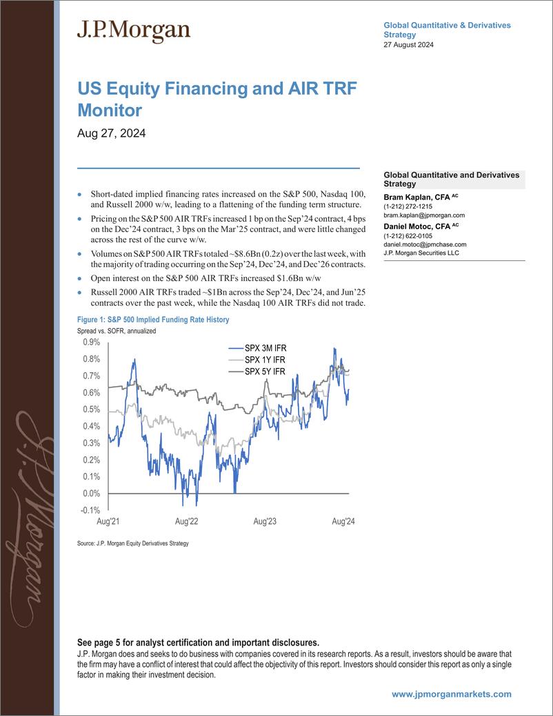 《JPMorgan-US Equity Financing and AIR TRF Monitor Aug 27, 2024-110038121》 - 第1页预览图