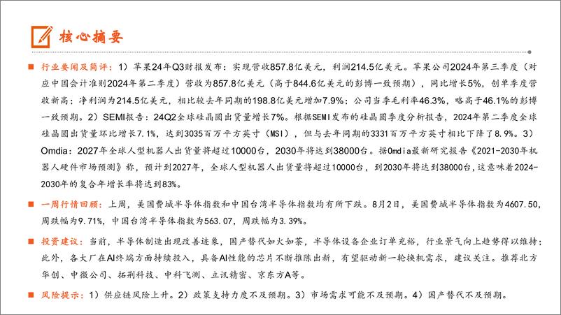 《电子行业：苹果24Q3营收创单季新高，24Q2全球硅晶圆出货量增长7%25-240805-平安证券-12页》 - 第2页预览图