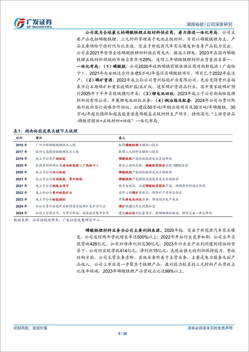 《湖南裕能(301358)大宗化与创新优势，迎接全球磷酸铁锂成长周期-240804-广发证券-26页》 - 第6页预览图