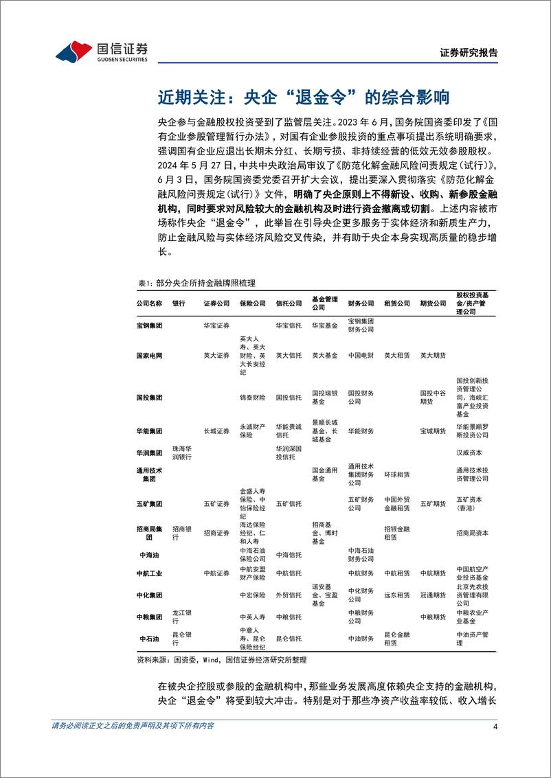 《证券行业与资本市场政策2024年6月月报：央企“退金令”促进行业整合-240620-国信证券-11页》 - 第4页预览图