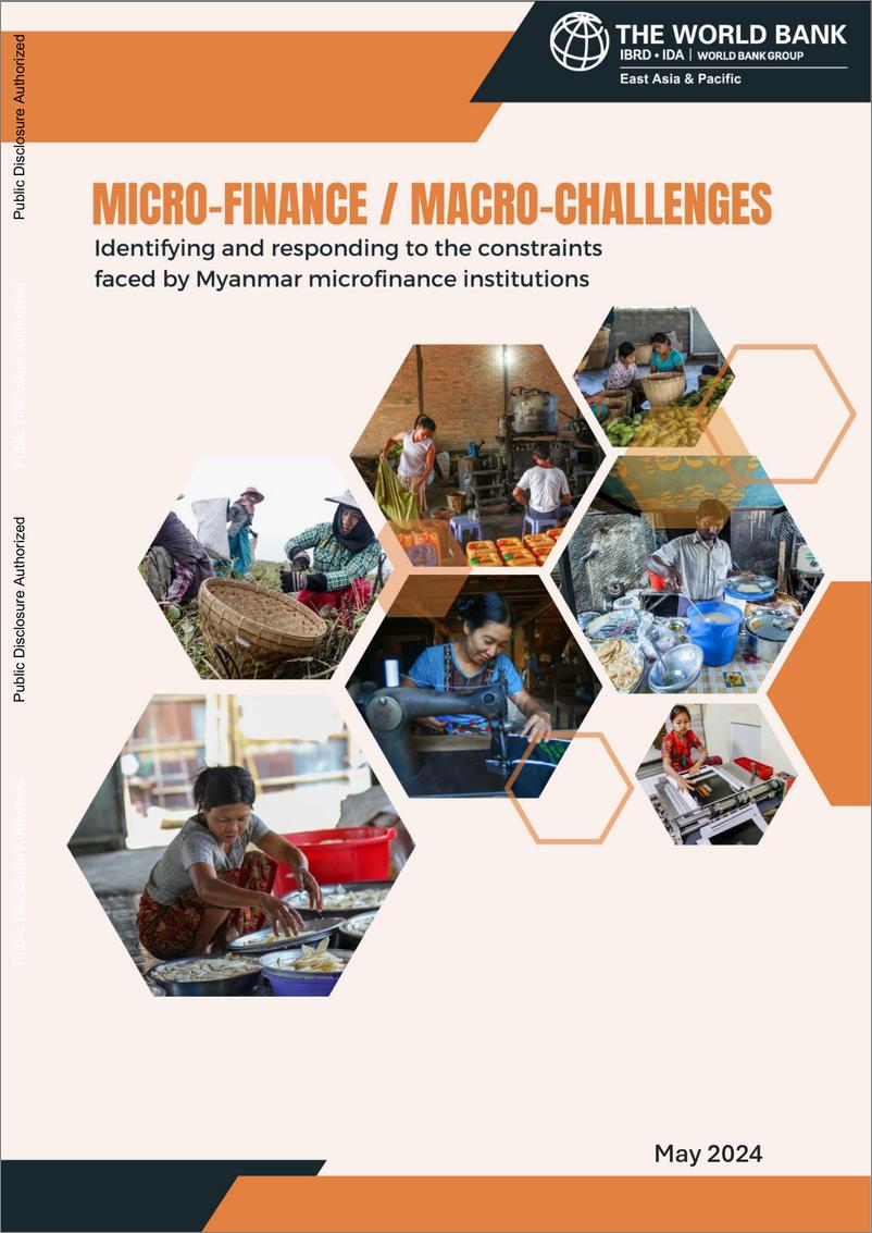 《世界银行-小额融资-宏观挑战：识别和应对缅甸小额融资机构面临的制约因素（英）-2024.5-21页》 - 第1页预览图