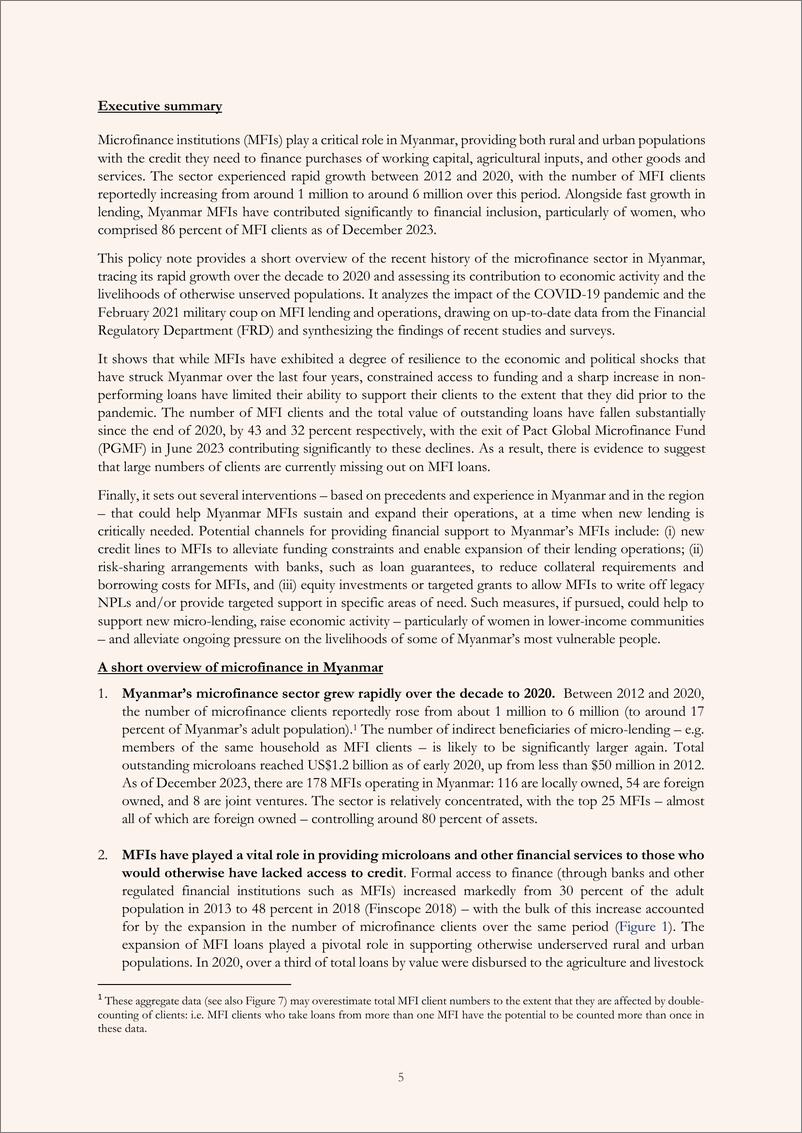 《世界银行-小额融资-宏观挑战：识别和应对缅甸小额融资机构面临的制约因素（英）-2024.5-21页》 - 第5页预览图