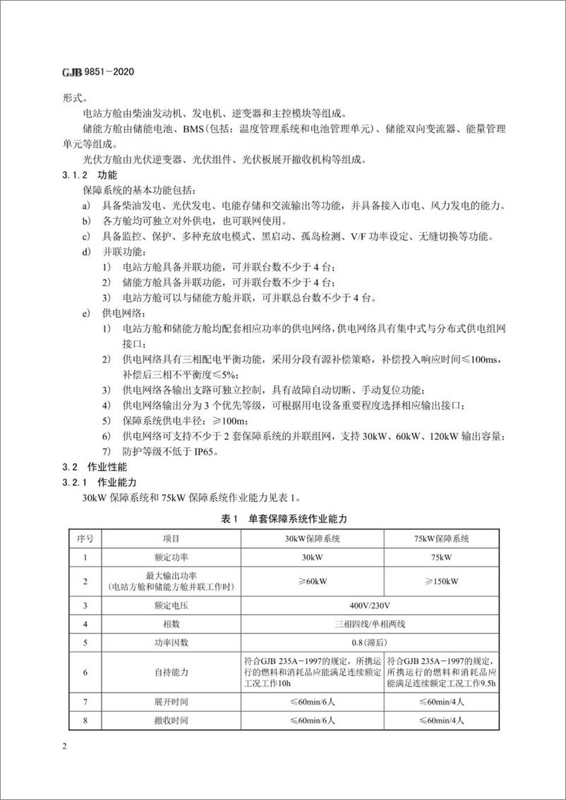 《GJB 9851-2020 风光柴储一体化能源保障系统规范》 - 第4页预览图