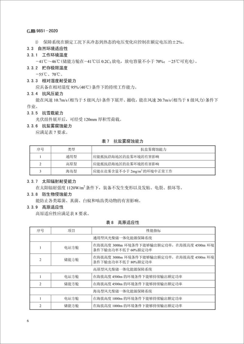 《GJB 9851-2020 风光柴储一体化能源保障系统规范》 - 第8页预览图