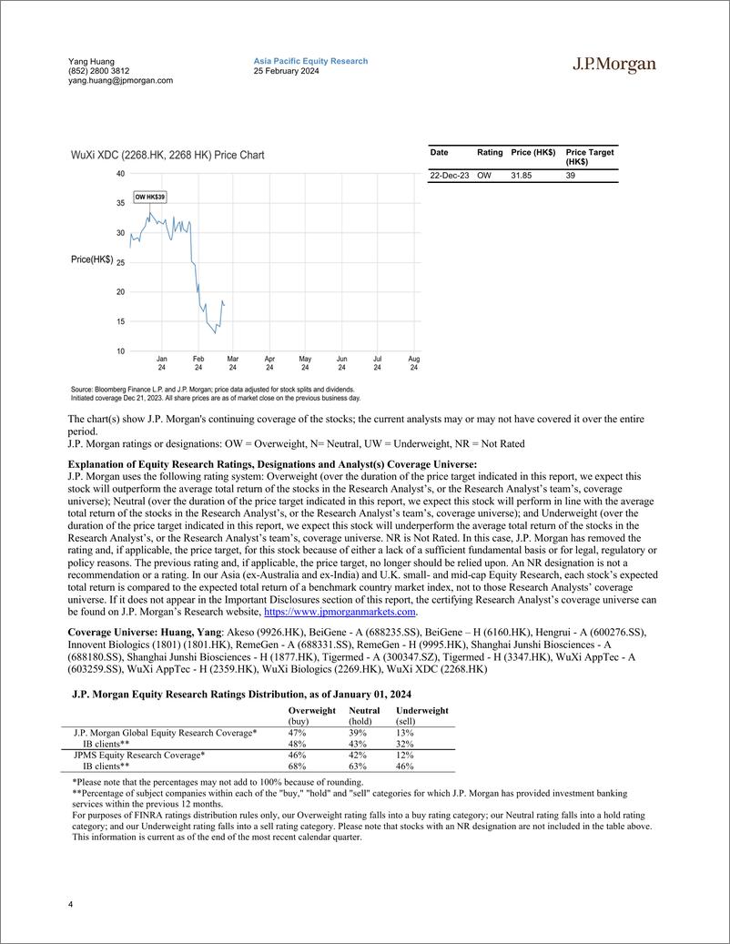 《JPMorgan-China CXO  Scope of theBiosecure Ac could get narrower i...-106691125》 - 第4页预览图