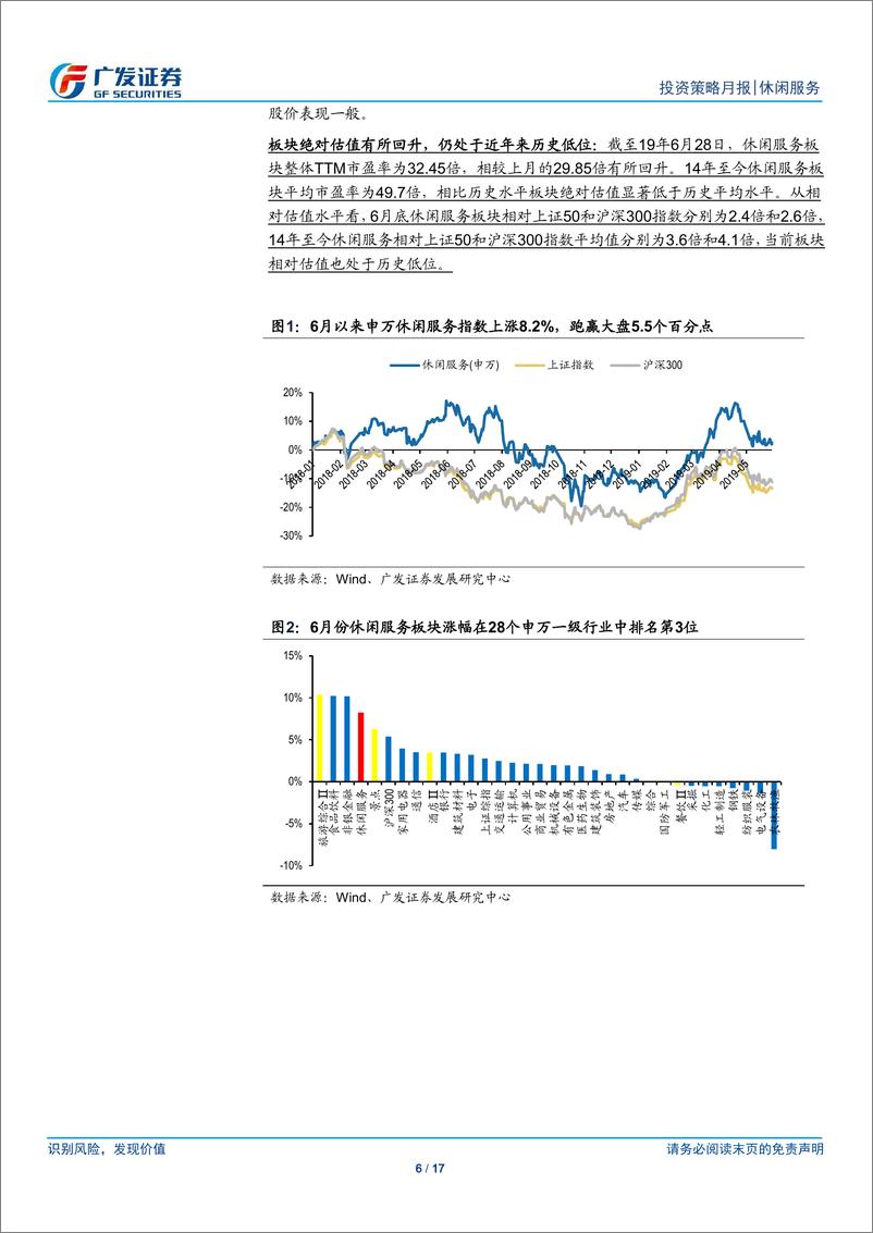 《休闲服务行业月度报告：继续看好景气向好的免税和底部回升的酒店行业-20190701-广发证券-17页》 - 第7页预览图