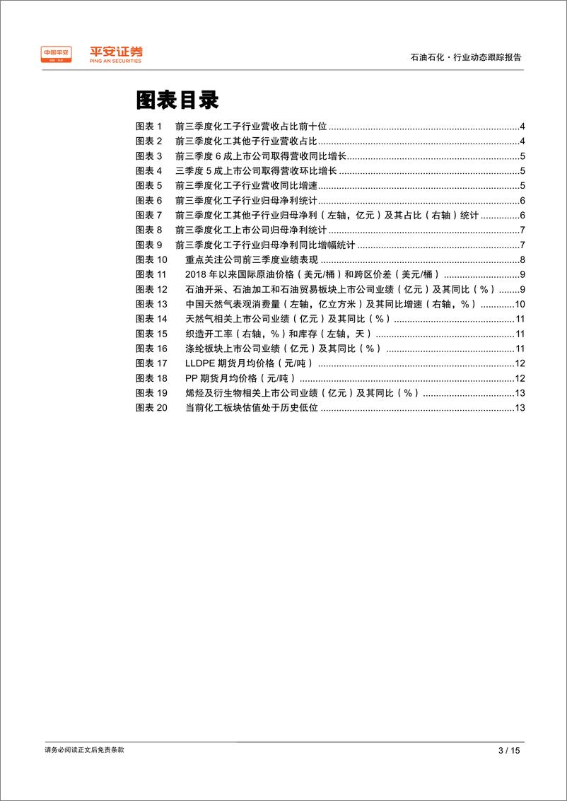 《2019年化工行业三季报总结：行业利润下滑，板块分化明显，预计四季度盈利环比改善-20191107-平安证券-15页》 - 第4页预览图