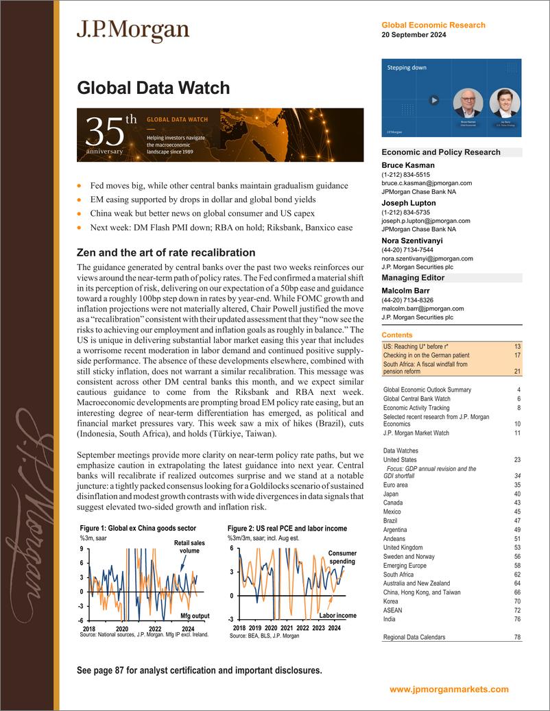 《JPMorgan Econ  FI-Global Data Watch Zen and the art of rate recalibration-110413409》 - 第1页预览图