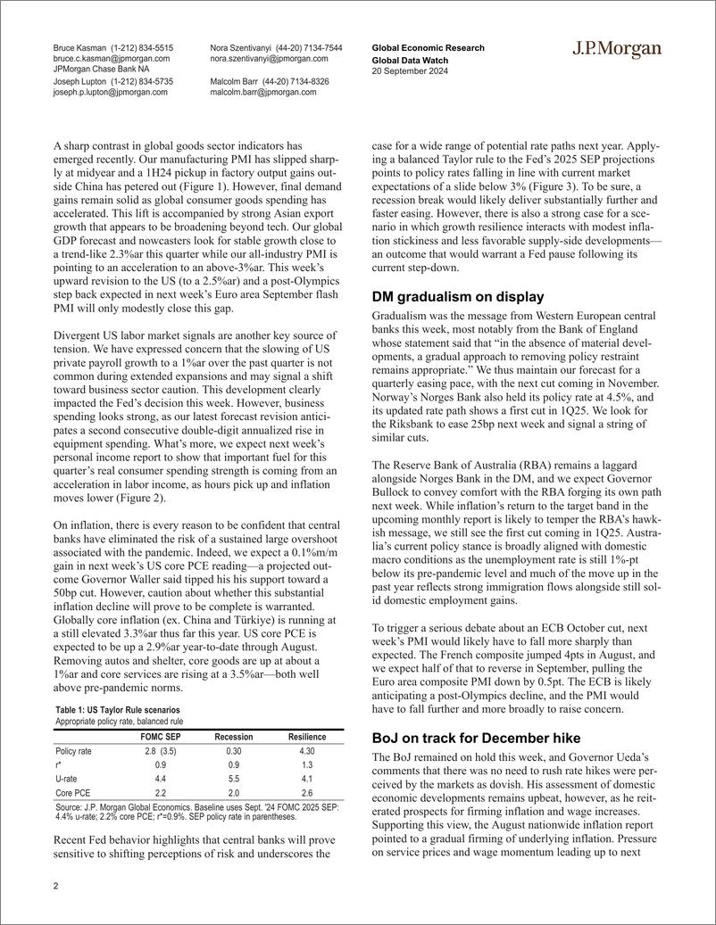 《JPMorgan Econ  FI-Global Data Watch Zen and the art of rate recalibration-110413409》 - 第2页预览图