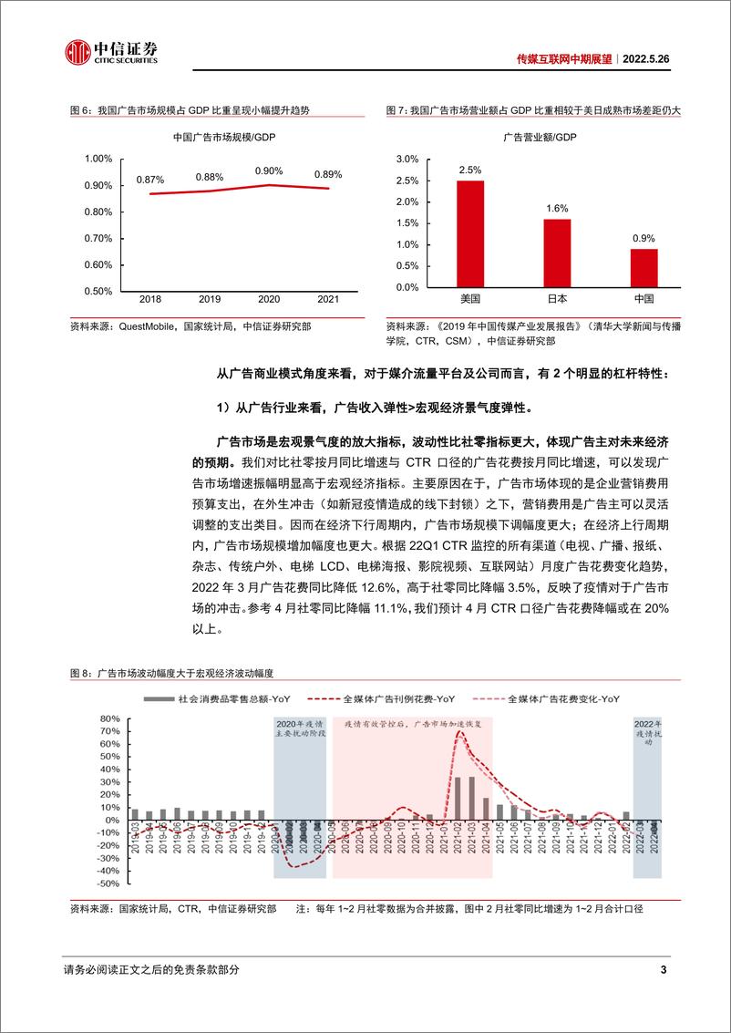 《传媒互联网行业中期展望：消费复苏驱动广告增长，政策筑底边际影响可控-20220526-中信证券-38页》 - 第8页预览图