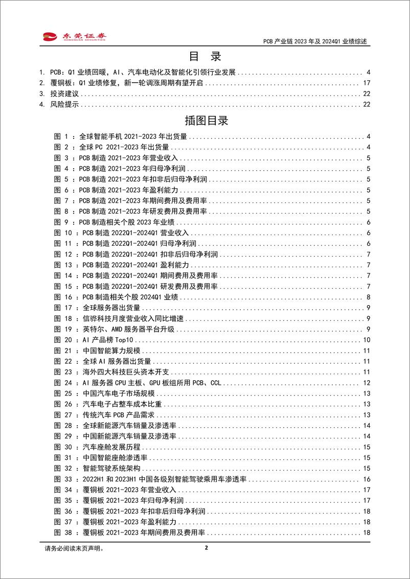 《PCB产业链2023年及2024Q1业绩综述：23年业绩承压，24Q1业绩回暖-240509-东莞证券-23页》 - 第2页预览图