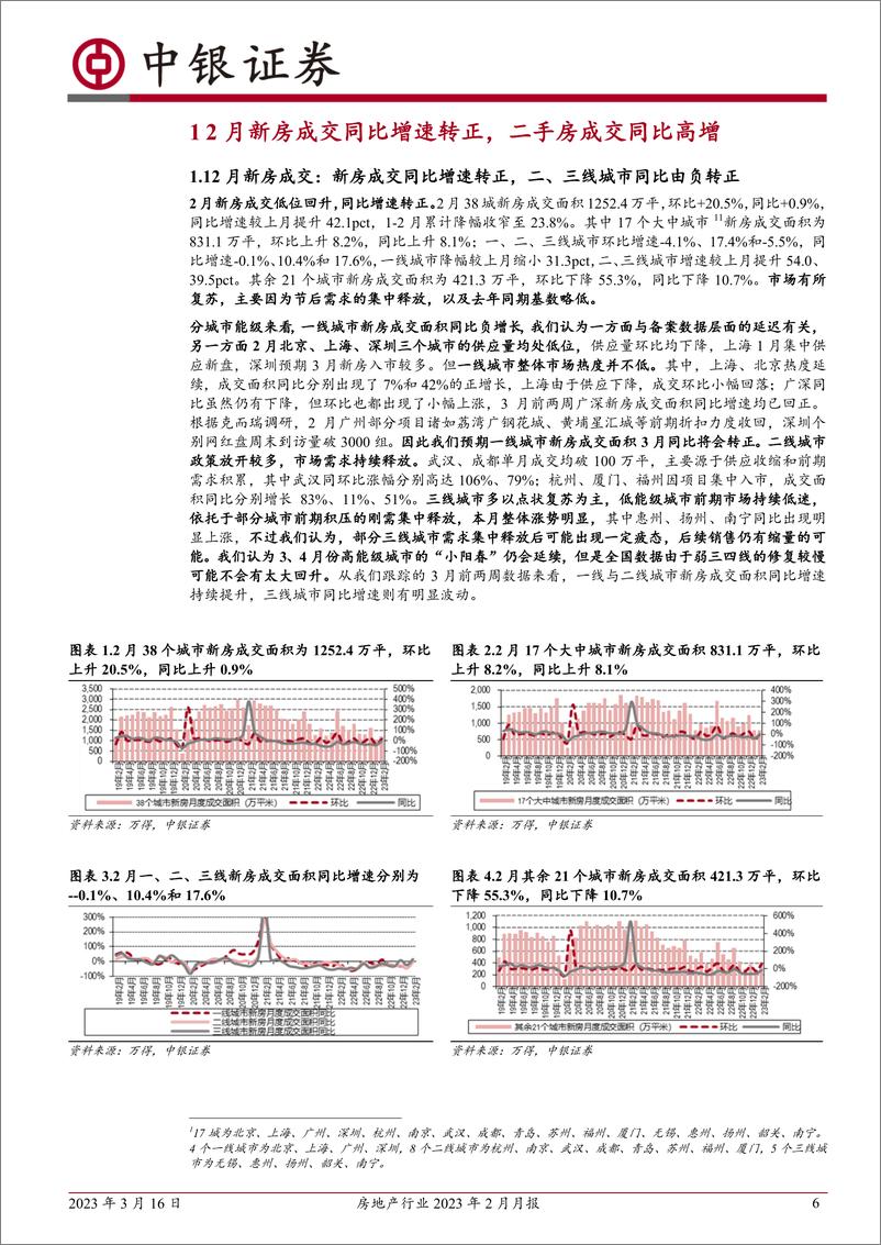 《房地产行业2023年2月月报：2月房地产市场成交同比增速转正，重点关注基本面兑现的持续性-20230316-中银国际-25页》 - 第7页预览图