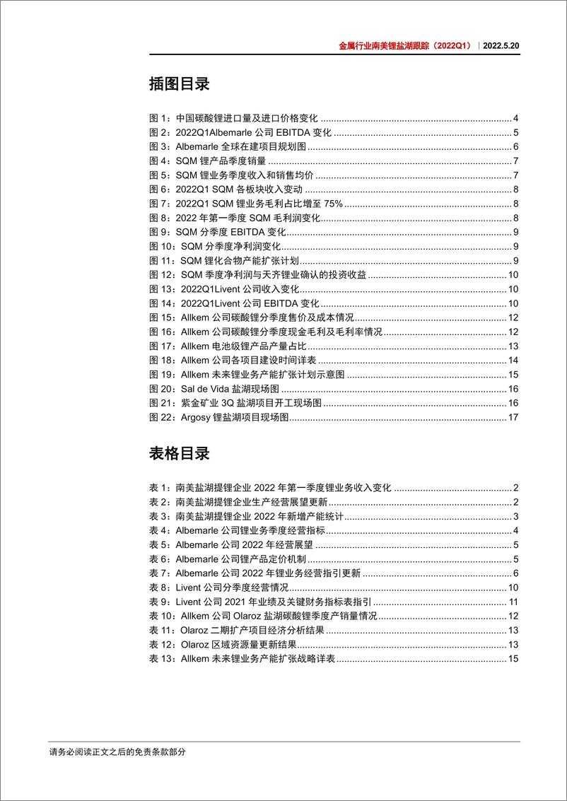 《金属行业南美锂盐湖跟踪（2022Q1）：锂价上涨超出指引，企业上调远期产能目标-20220520-中信证券-24页》 - 第4页预览图