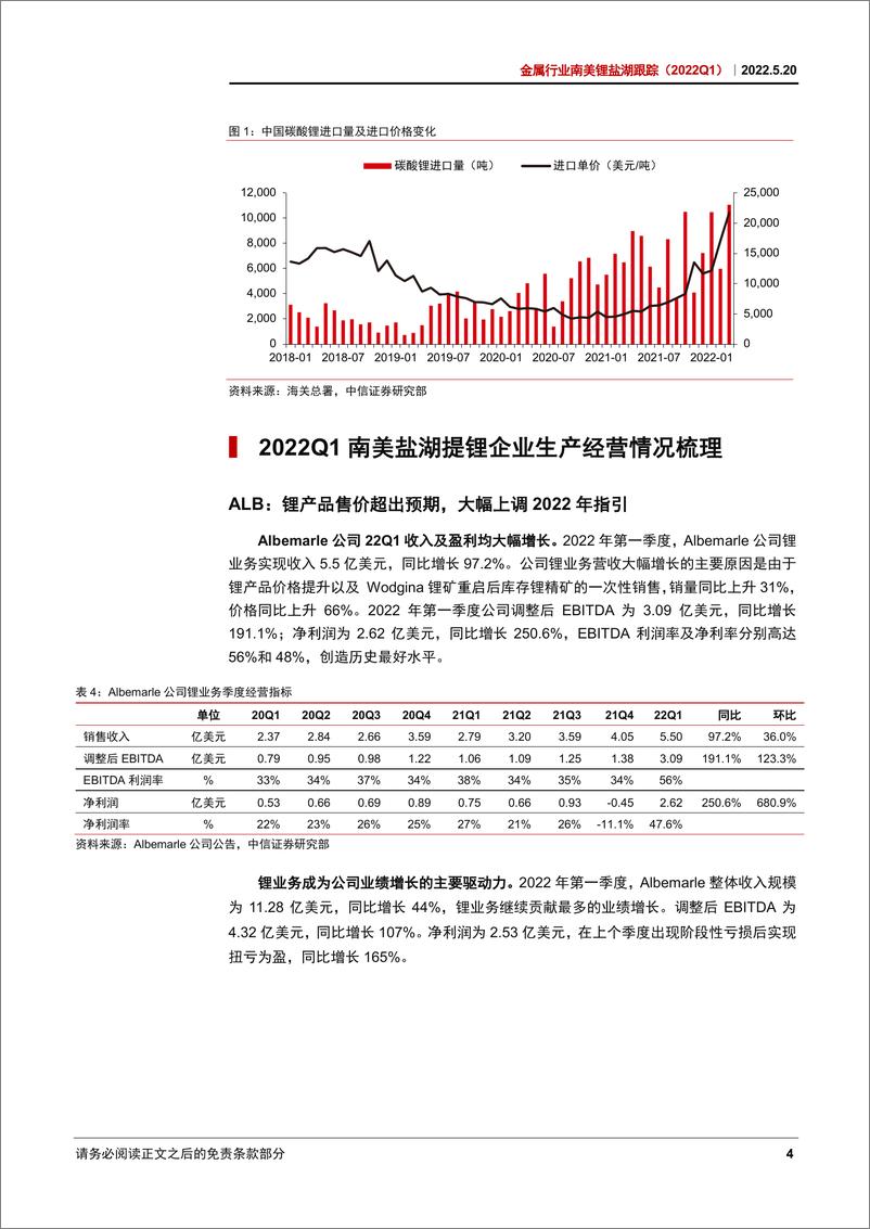 《金属行业南美锂盐湖跟踪（2022Q1）：锂价上涨超出指引，企业上调远期产能目标-20220520-中信证券-24页》 - 第8页预览图