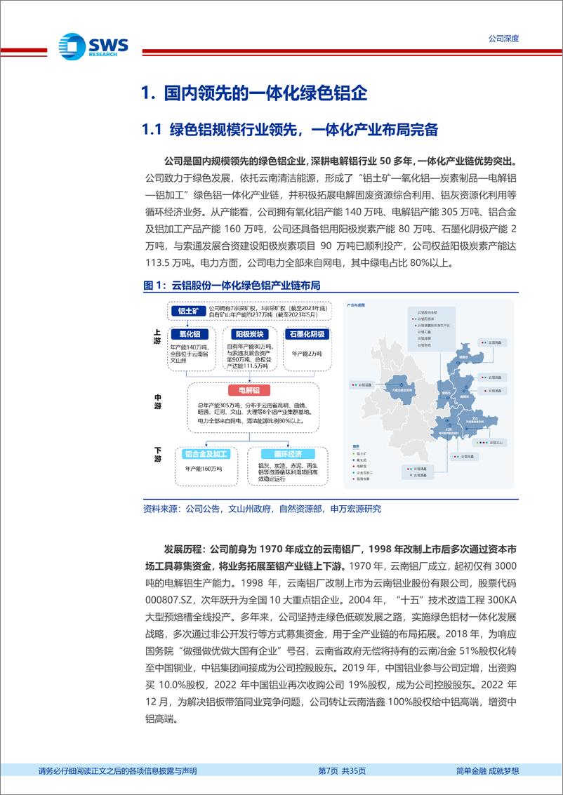 《云铝股份(000807)国内领先的一体化绿色铝企，业绩弹性有望释放-241220-申万宏源-35页》 - 第8页预览图