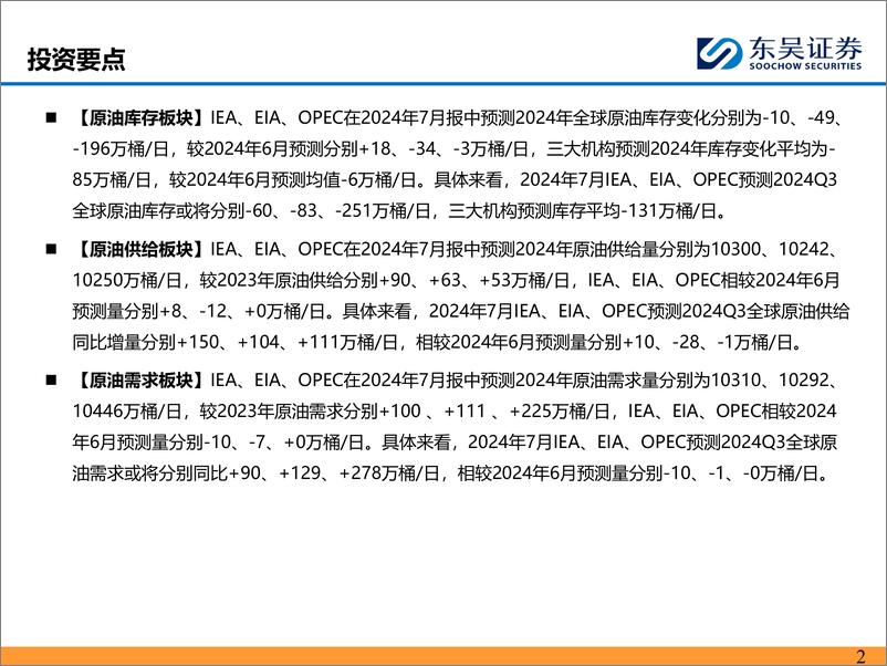 《能源化工行业：三大机构维持2024年全球原油去库格局-240802-东吴证券-37页》 - 第2页预览图