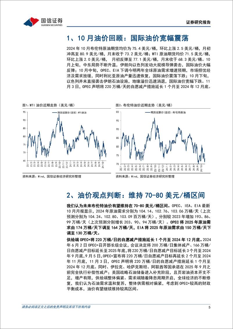 《油气行业2024年10月月报：地缘冲突扰动油价，国际油价宽幅震荡-241105-国信证券-26页》 - 第5页预览图