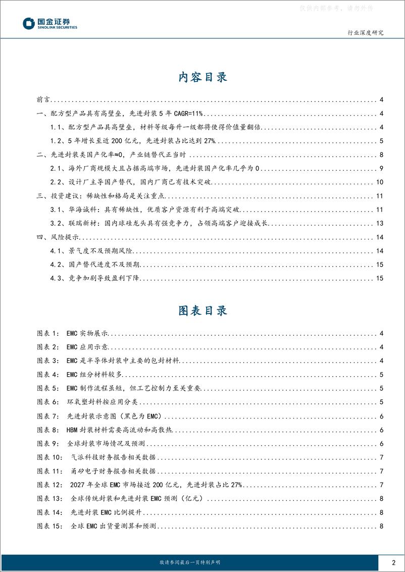 《国金证券-电子行业深度研究：先进封装EMC复合增长11%，国产替代正当时-230401》 - 第2页预览图