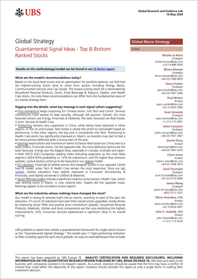 《UBS Equities-Global Strategy _Quantamental Signal Ideas - Top  Bottom Ra...-108257042》 - 第1页预览图