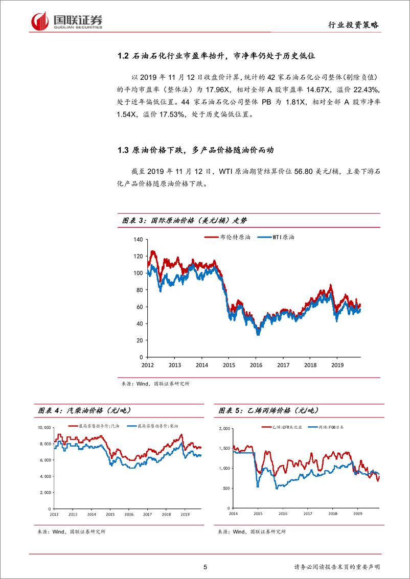 《石油石化行业2020年度策略：聚焦上游油气资源，改革推动价值回归-20191119-国联证券-27页》 - 第6页预览图