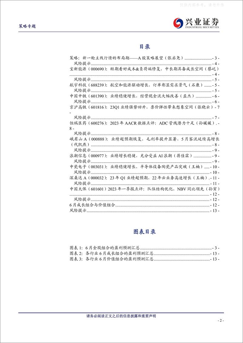 《兴业证券-兴证策略&多行业：2023年6月市场配置建议和金股组合-230531》 - 第2页预览图