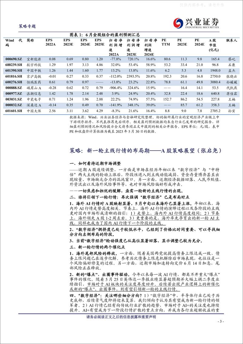 《兴业证券-兴证策略&多行业：2023年6月市场配置建议和金股组合-230531》 - 第3页预览图