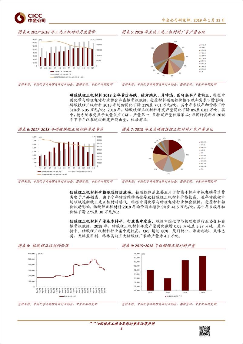 《化工行业锂电池材料年度回顾：以量补价，龙头胜出-20190131-中金公司-18页》 - 第6页预览图