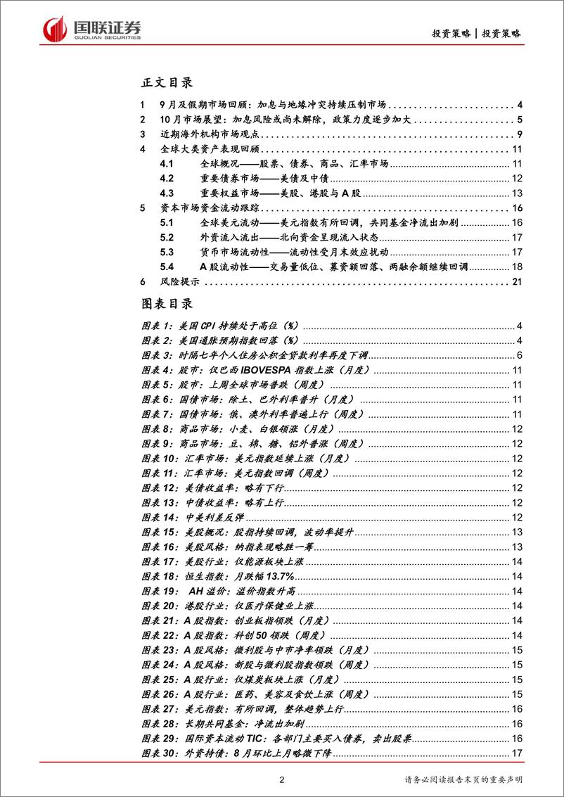 《2022年10月策略月报：加息扰动犹存，关注四季度估值切换行情-20221009-国联证券-22页》 - 第3页预览图