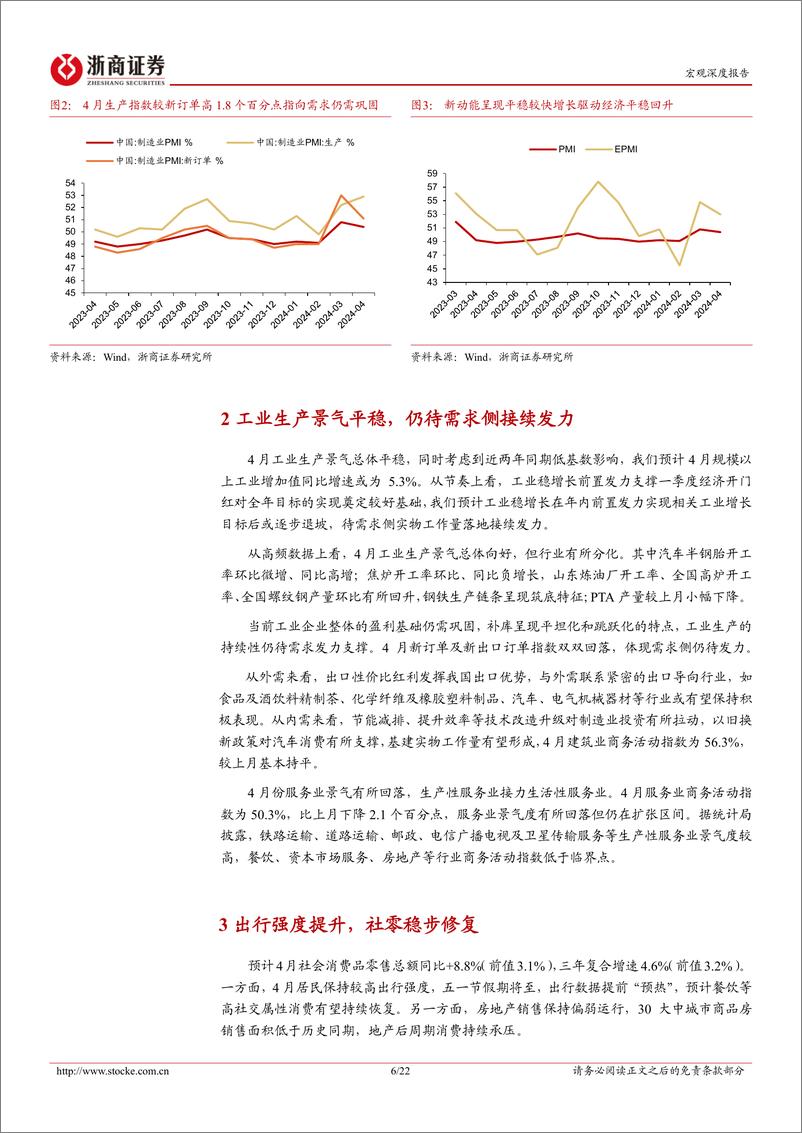 《2024年4月宏观经济预测-2024年4月宏观经济：基本面稳中有进，供给强于需求-240506-浙商证券-22页》 - 第6页预览图