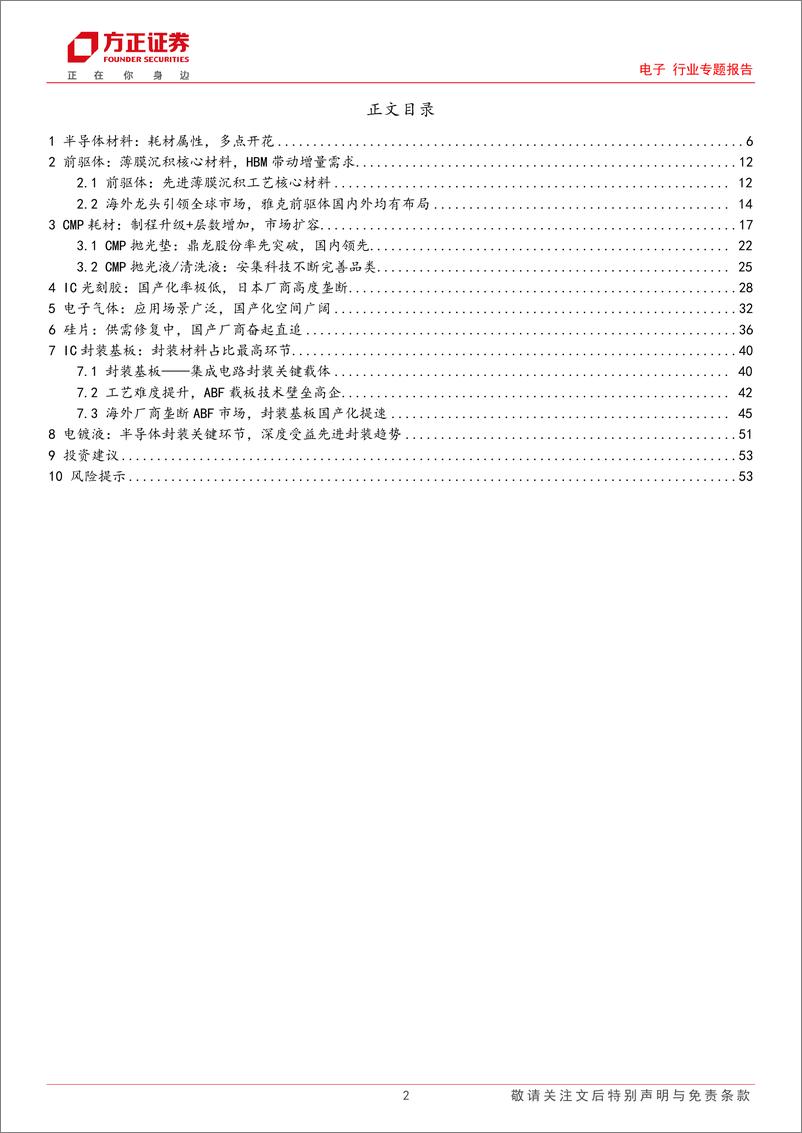 《电子行业专题报告：看好国产存储供应链机遇-材料篇-240728-方正证券-54页》 - 第2页预览图