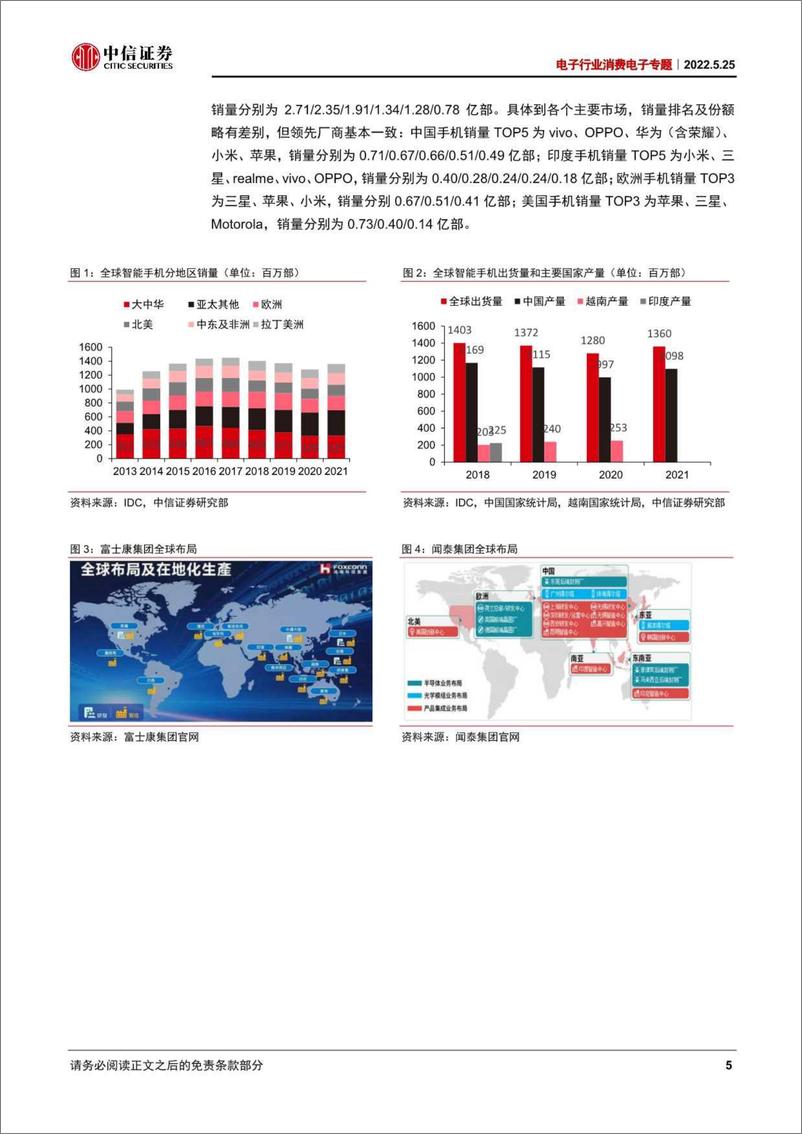 《电子行业消费电子专题：逆全球化下消费电子产业链外迁可能性分析-20220525-中信证券-42页》 - 第8页预览图