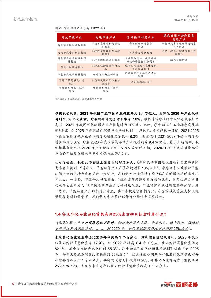 深入解读《关于加快经济社会全面绿色转型的意见》：加快经济社会全面绿色转型将带来哪些投资机遇？-240815-西部证券-16页 - 第6页预览图