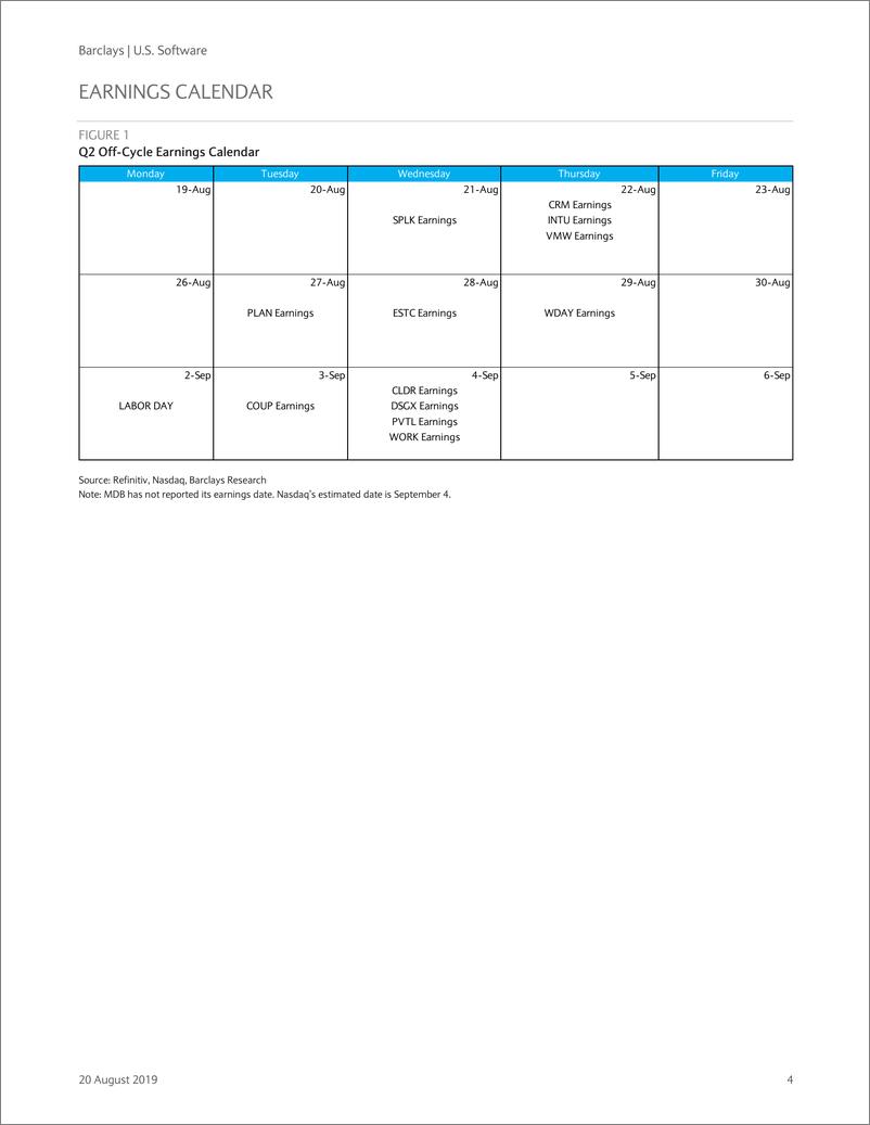 《巴克莱-美股-软件行业-美国软件业：二季度非周期业绩指南-2019.8.20-44页》 - 第5页预览图