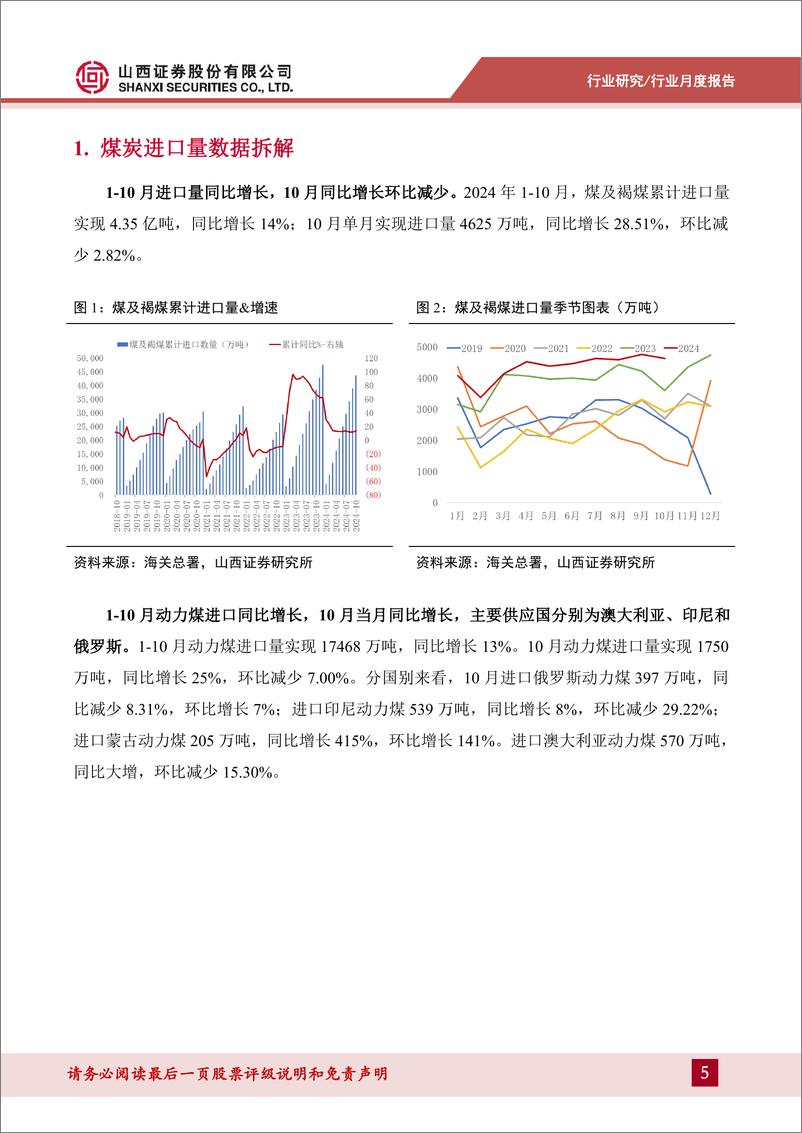 《煤炭行业进口数据拆解：10月进口量延续增长，分煤种结构性分化-241128-山西证券-13页》 - 第5页预览图