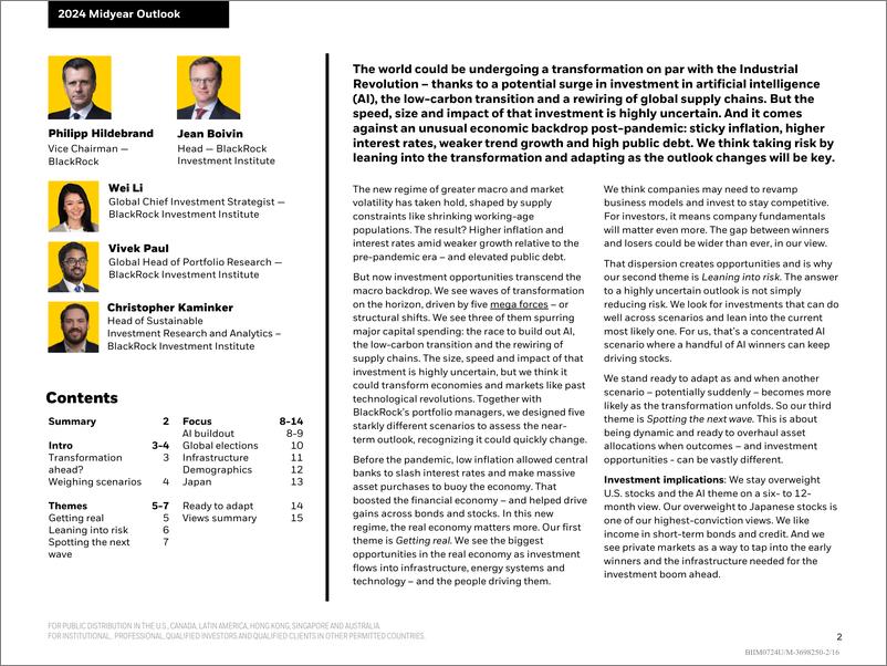 《BlackRock-2024  Midyear  Global Outlook-240716》 - 第2页预览图