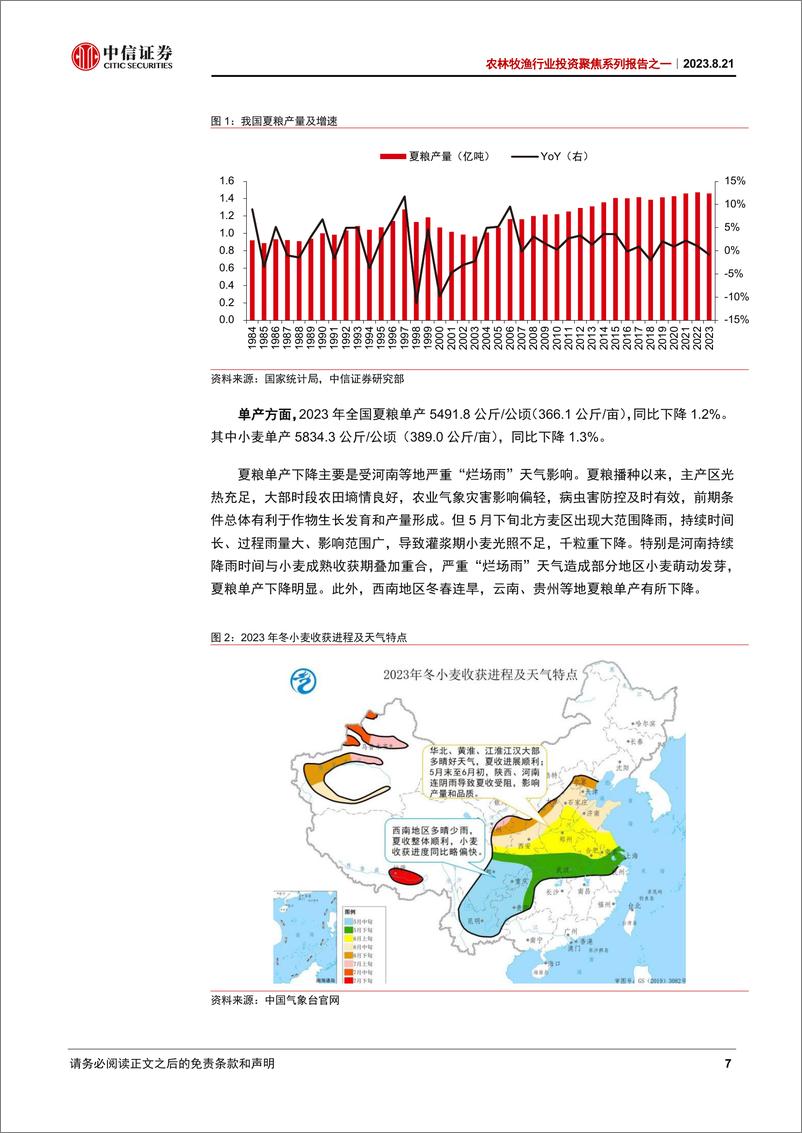 《农林牧渔行业投资聚焦系列报告之一：种植聚焦天气、贸易与政策，生猪关注产能去化-20230821-中信证券-43页》 - 第8页预览图