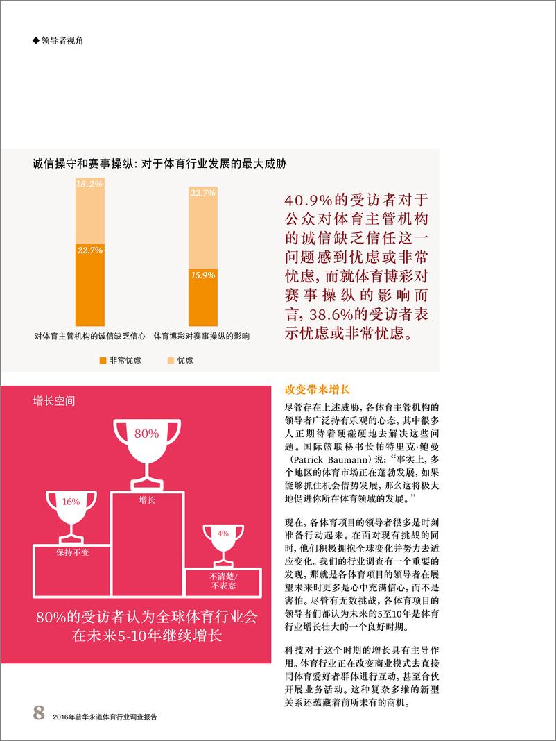 《普华永道 2016年体育行业调查报告》 - 第8页预览图