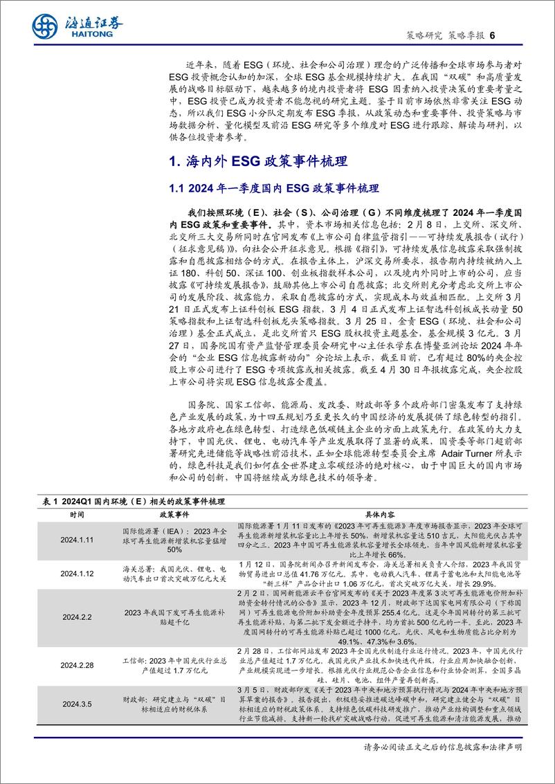 《策略季报：ESG信息披露逐渐成为上市公司必选项-240408-海通证券-22页》 - 第6页预览图