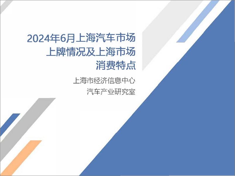 《2024年6月份上海汽车市场上牌情况-9页》 - 第1页预览图