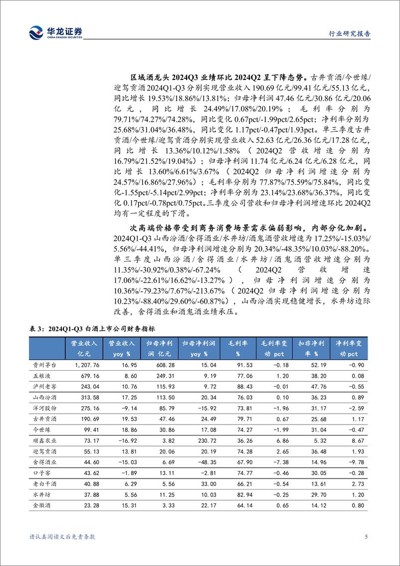 《食品饮料行业2024年三季报综述：白酒增速趋缓，零食和软饮料业绩较优-241108-华龙证券-25页》 - 第8页预览图