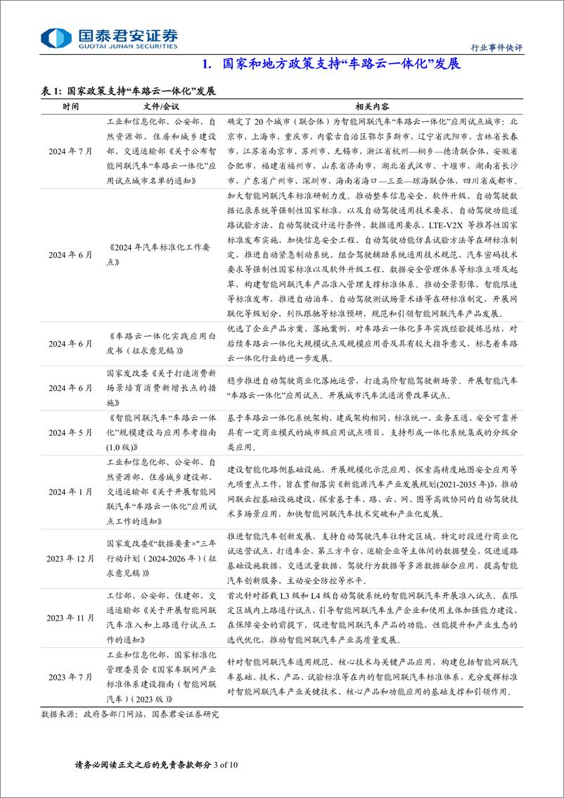 《建筑工程行业：车路云一体化业务华设集团、深城交有序推进-240711-国泰君安-10页》 - 第3页预览图