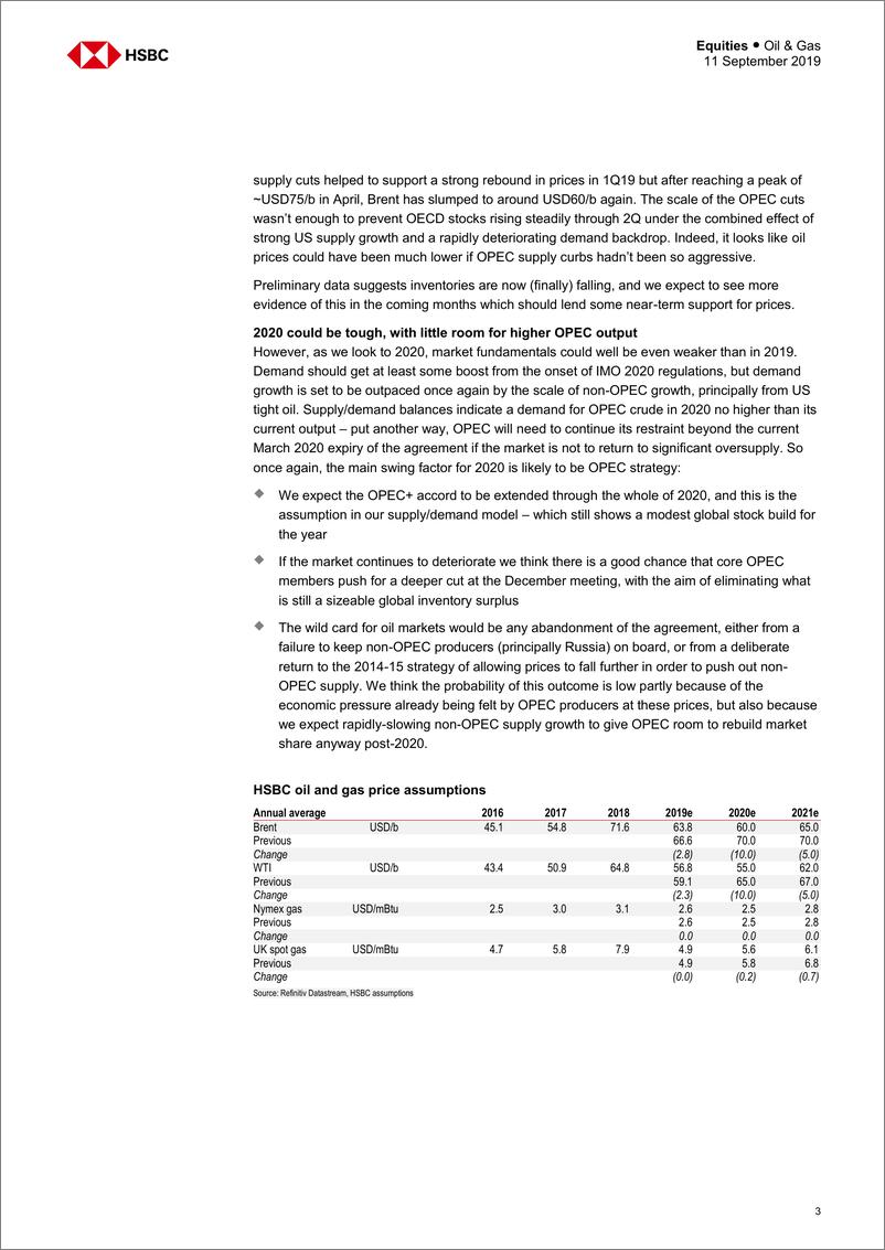 《汇丰银行-全球-石油与天然气行业-全球整装油：在较弱的宏观背景下，较低的盈亏平衡点很重要-2019.9.11-42页》 - 第4页预览图