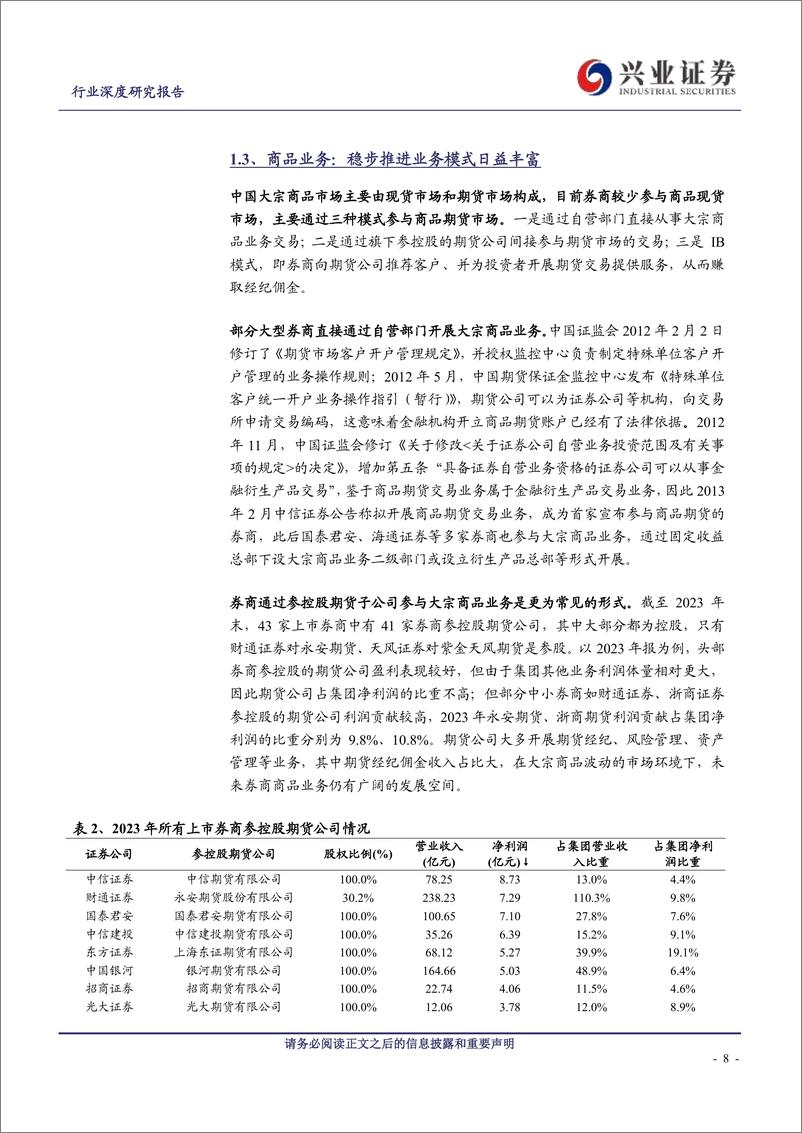 《证券行业一叶知秋系列七：FICC业务，券商自营投资的压舱石-240811-兴业证券-37页》 - 第8页预览图