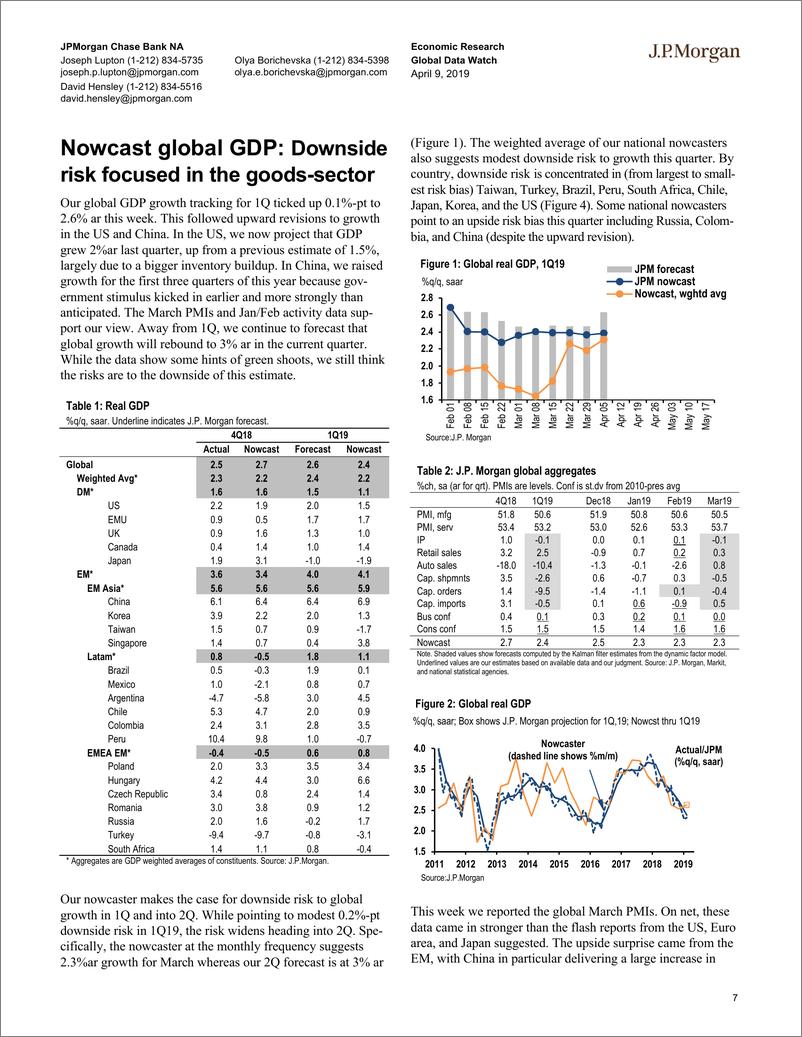 《J.P. 摩根-全球-宏观策略-全球宏观数据观察-2019.4.9-84页》 - 第8页预览图