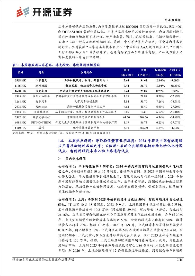 《开源证券-中小盘周报：华为全液冷超充推动800V高压快充普及》 - 第7页预览图